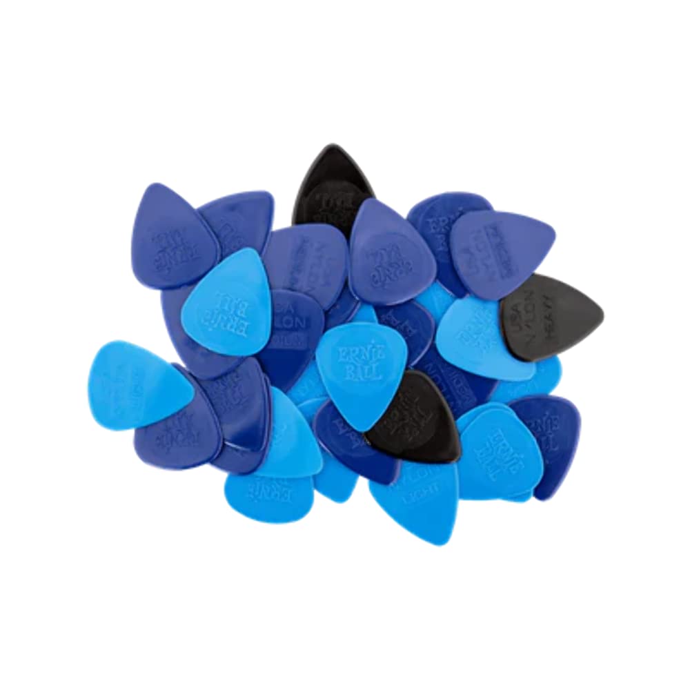 Ernie Ball Mixed Thickness Nylon Picks (Thin, Medium, Heavy) bag of 50