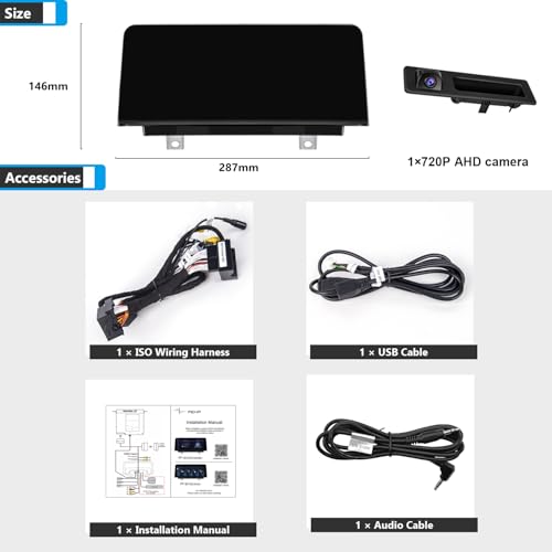 PEMP 10.25" Linux Screen for BMW (2012-2017) 3 Series F30 NBT CIC System, Support CarPlay iOS 26 Android Auto Mirror Link with a 720P AHD Reversing Camera