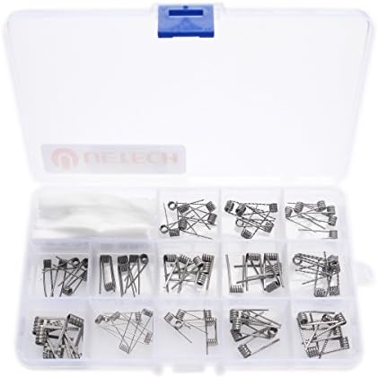 UETECH Prebuilt Coil Kit with 13 Different Types Prebuilt Coils(78pcs) and 10 pcs Organic Cotton
