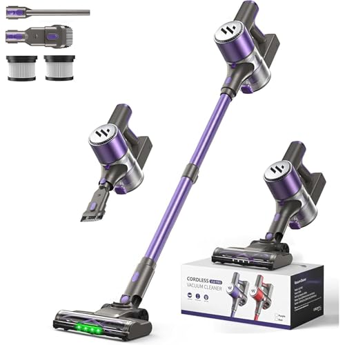 MBTTODF Cordless Vacuum Cleaner,Vacuum Cleaner for Home with Brushless Motor,Lightweight Stick Vacuum with Self-Standing and Touch Screen,Hardwood Floor Vacuum for Pet Hair,Carpets,Tile(Deep Purple) by MBTTODF - Used condition - US$230.86