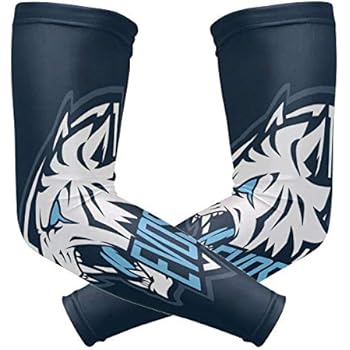 Arm Sleeves Tiger Head Logo Mens Baseball Long Cooling Sleeves Sun UV Compression Arm Covers