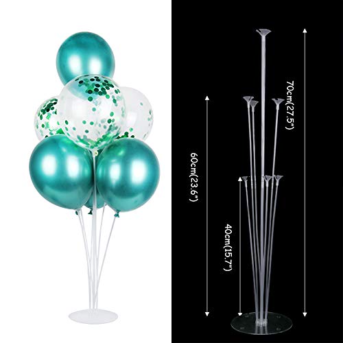 Tee Vee 6 Sets 28inch Balloon Stand Holders Kit Table Desktop Balloon Column Stand with 5m Balloon Tape Strip & Balloon Tie Tool for Birthday Wedding Party Festival Event Decorations