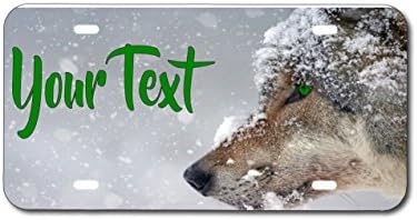 Wolf in the Snow Personalized License Plate Sublimation Printed