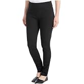Dalia Women's Pull-On Ponte Pant with Built-in Tummy Control Panel (Medium, Black)