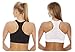 Just Intimates SB20027-2-XX-3X Racerback Sports Bra (Pack of 2) Black, White