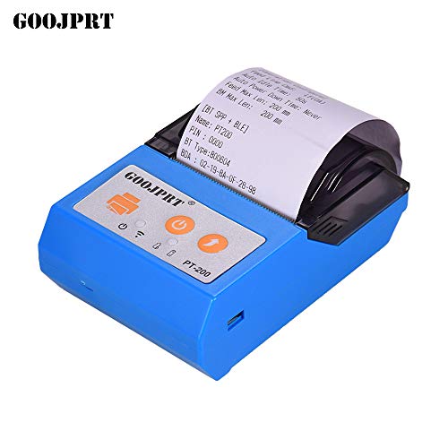 Aibecy GOOJPRT PT200 Portable Wireless BT 58mm Receipt Thermal Printer Mini Personal Bill Printer Compatible with ESC/POS Print Commands Set for iOS Android Windows for Restaurant Supermarket Retail