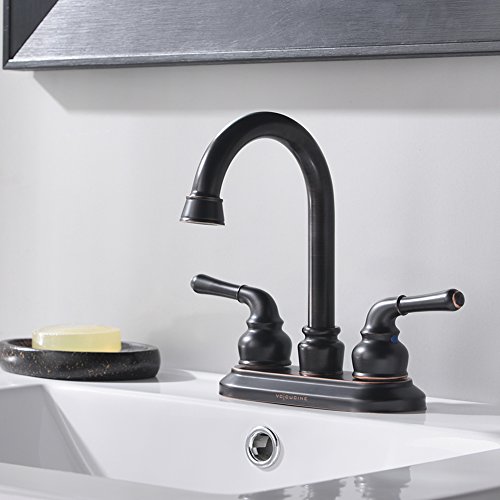 VCCUCINE Commercial Two Handle Lavatory Widespread Oil Rubbed Bronze Bathroom Faucet, Bathroom Vanity Vessel Sink Faucet without Drain