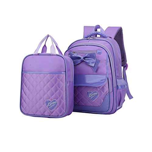 WHT School Backpack Kids - Bookbag Set for Girls 2 pcs with Handbag Lunch Bags Schoolbag