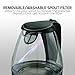 Ovente 1.5L BPA-Free Glass Electric Kettle, Fast Heating with Auto Shut-Off and Boil-Dry Protection, Cordless, LED Light Indicator, Black (KG83B) (Renewed)