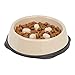 IRIS USA 2 Cups Slow Feeder Dog Bowl, Anti-Choking, Anti-Slip, Easy to Clean, Interactive Puzzle Toy, Healthy Digestion, Short snouted, Dogs Cats & Other Pets, BPA, PVC, Phthalate Free, Beige/Black
