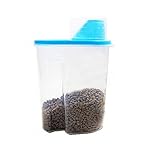 Pet Food Storage Container,Dog Cat Food Storage Containers, Pet Dry Food Dispenser with Graduated Cup and Seal Buckles for Dogs Cats,Blue