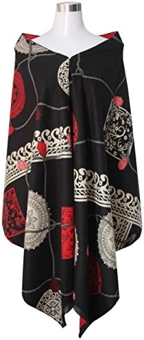HOOHAY Women Blanket Poncho Shawl Cape Winter Oversized Cardigan Black Shawls