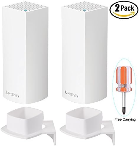 WMTGUBU Wall Mount Bracket Holder Stand Base with Screwdriver for Linksys Velop Tri-band Whole Home WiFi Mesh System[Linksys Velop Wifi is not included]-2 Pack