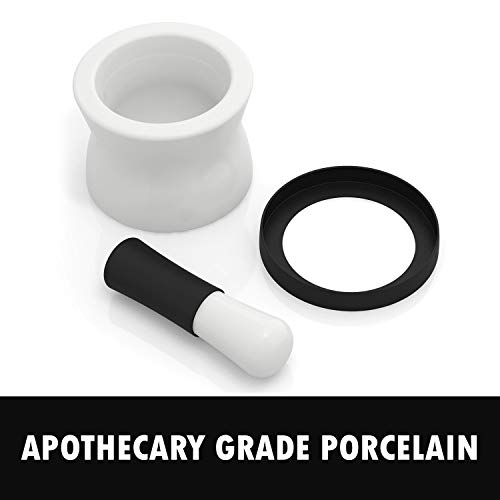 EZ-Grip Silicone & Porcelain Mortar and Pestle With Non-Slip Detachable Silicone Base - NEW DESIGN - Dishwasher Safe by Cooler Kitchen