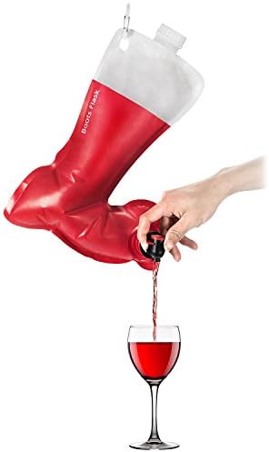 Keymi Christmas Stocking Flask | 2.8 L | BPA-fee Food Grade Plastic | No-Drip Spout wine stocking