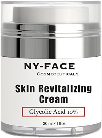 NY FACE's Glycolic Acid Cream - With 10% Glycolic Acid, 20% Naturally Exfoliates, Visibly Reduces Wrinkles