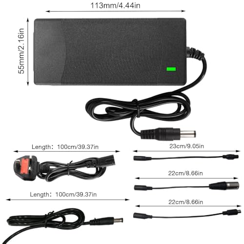 KOWVOWZ Electric Scooter Charger, 42V 2A Scooter Battery Charger, Electric Bike Charger with 4-Connectors, Fast Battery Charger for 36V Li-ion Battery Electrify E-Bike Battery Xiaomi M365