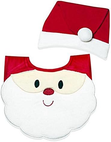 Infant Baby Christmas Santa Claus Bib &amp; Matching Stocking Cap