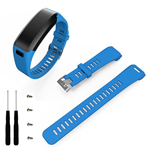 Fashion Sports Silicone Band Strap Bracelet + Tool For Garmin Vivosmart HR (Blue)