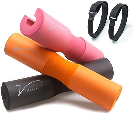 Vida Fitness Barbell Support Squat Pad for Squats Hip Thrusts Lunges & Weight Lifting. Heavy Duty Padding Protects Neck Shoulders and Hips. Fits Standard & Olympic Bar. Securing Straps & Bag Included
