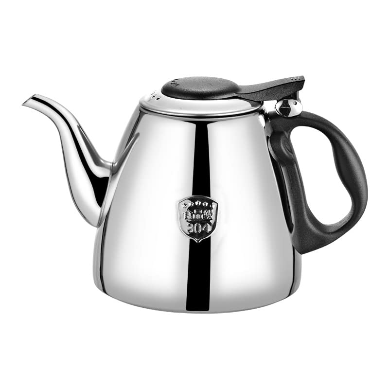 Jadeshay Teapot,1200ML Tea Pot Stainless Steel Large Capacity Tea Coffee Pot Kettle Catering Teapot with Heat Resistant Handle,Suitable for Induction Cooker (Panel is Flat,No Contacts)