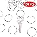 1" (25mm) Nickel Plated Silver Steel Round Edged Split Circular Keychain Ring Clips for Car Home Keys Organization, Arts & Crafts, Lanyards (100) primary