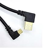 HENGSHENG® 100cm Gold Plated USB 2.0 A Male Left Angle to Micro B 5 Pin Male Plug Right Angle Cable Adapter