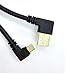 HENGSHENG® 100cm Gold Plated USB 2.0 A Male Left Angle to Micro B 5 Pin Male Plug Right Angle Cable Adapter