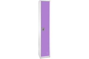 AdirOffice Large Steel Metal Storage School Locker - Single Tier Free Standing Storage Compartment - Secure Colorful Spacious Organizer Perfect for Academic and Commercial Use (Purple)