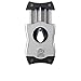 Colibri Premium SV-Cut 2 in 1 Cigar Cutter - Ergonomic Stainless Steel V-Cut and Straight Cut Style Spring-Loaded Blade, Ideal for up to 60+ Ring Gauge - Gift for Cigar Enthusiasts (Black)