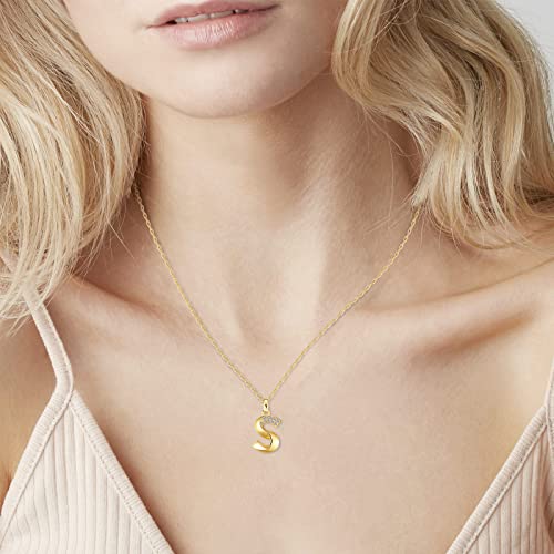 DISIMIE Gold Initial Necklaces for Women Ladies - 18K Gold Plated Dainty Name Letter Necklace for Teen Girls, Adjustable Long Personalized Fashion Gold Pendant Aesthetic Necklace with Initials A-Z