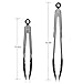 Benewell 2 Pack Kitchen Food Tongs, 9’’ & 12’’ Stainless Steel Cooking Tongs with Silicone Rubber Tips and Locking Design for Salad, Snake, BBQ, Grilling, Food Serving and More - Black