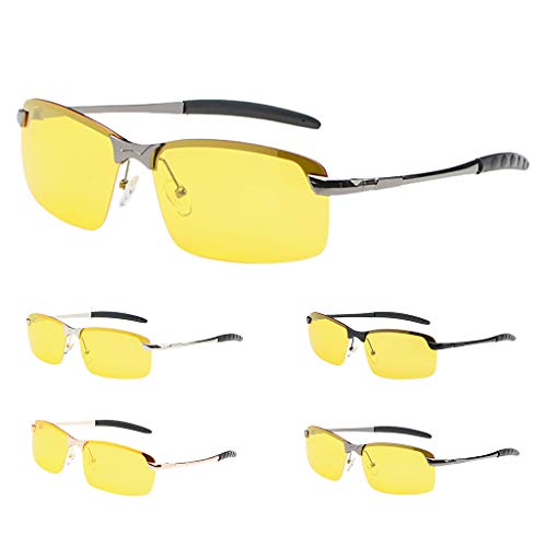 Semi Rimless Polarized Sunglasses Women Men Retro Oversized Sun Glasses (Gold, Size:Free Size)