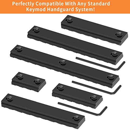 Rail Picatinny/Weaver Pour Protège-mains M-Lok - Lot De 2, 5 Fentes, Alliage Aluminium - Pour Montage Accessoires (lampe, Bipode, Poignée)