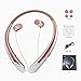 INMAS Bluetooth Heaphones, Wireless Retractable Neckband Noise Canceling Stereo Headpsets, Bluetooth V4.1 Sport Headphones Built-in Microphone For iPhone Android Samsung Mobile Phones (Rose Gold)