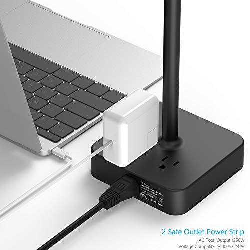 KAFRI Headphone Stand with USB Charger Desk Gaming Headset Holder Hanger Rack with 3 USB Charging Port and 2 AC Outlet - Suitable for Gamer Desktop Table Wireless Earphone Accessories
