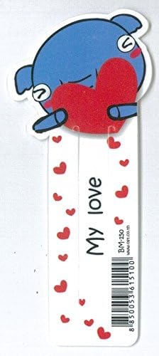 Chic Cute Elephant Love Red Heart Bookmark