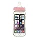 DStores® iPhone 6 Pink TPU Case,iPhone 6s Case,Transparent Baby Bottle Milk Cartoon Silicone Cute 3D Feeding Soft TPU Drop Protection Cover for iPhone 6/6S 4.7inch