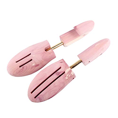 Cedar Shoe Tree For Men - Made Of 100% Natural US Red Cedar Single Tube Adjustable Shoe Tree For Men Or Women (2 Pairs Single tube Large US Size 10-11)