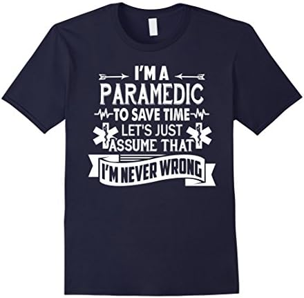 Mens Paramedic Shirt - Paramedic To Save Time T-shirt Large Navy