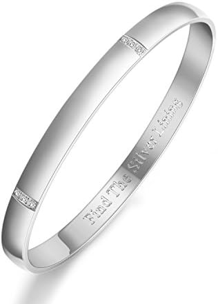 GuqiGuli Gold/White Gold/Rose Gold Plated Solid Engraved Bangles for Women, 7.5 inch
