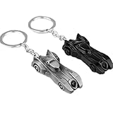 Superheroes Batman Batmobile (2-Pack) Keychain for Autos, Home or Boat with Gift Box