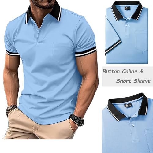 JACKETOWN 3 Pack Men's Short Sleeve Polo Shirts Lightweight Breathable Golf Casual Adult Multipack Tennis Tees