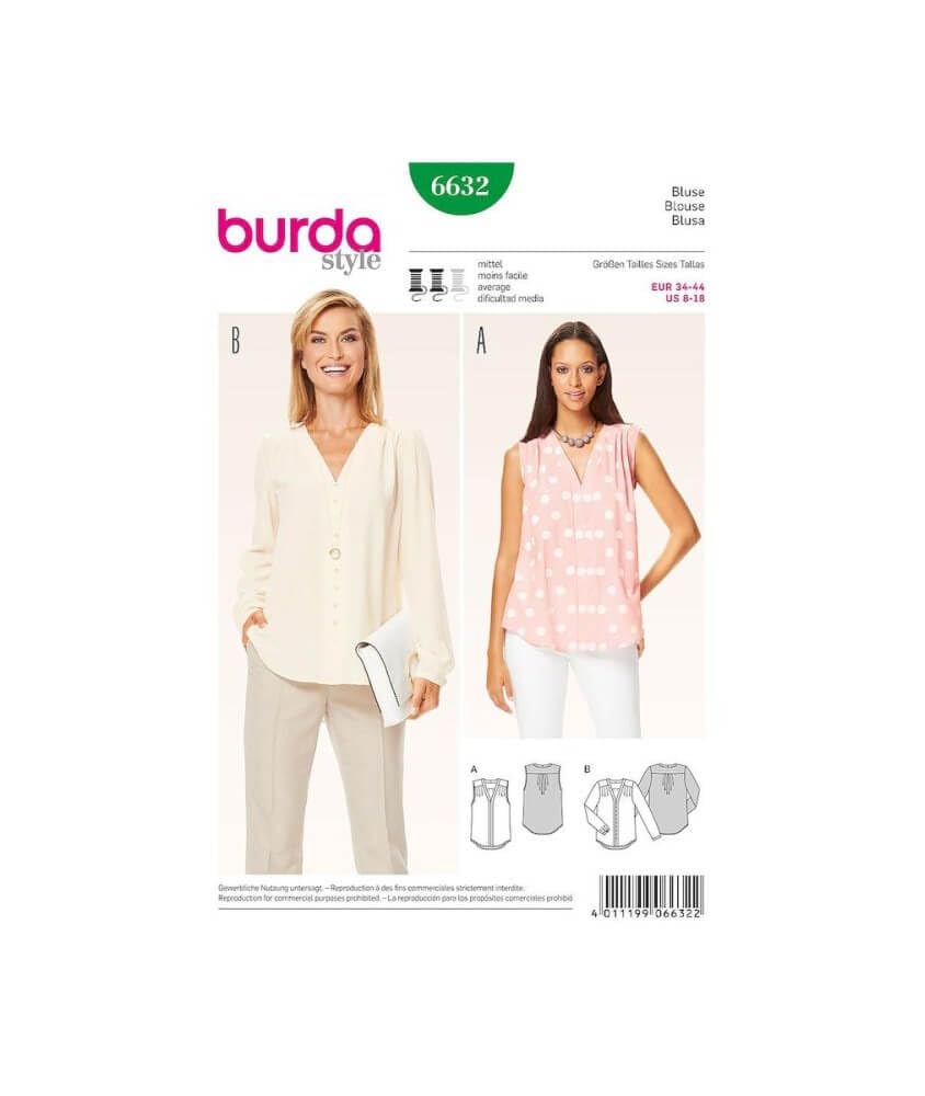 Burda Style Sewing Pattern B6632 Misses' Blouse