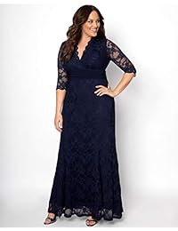 Vestido de encaje con sirena para dama, talla grande