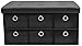 Sorbus Storage Ottoman Bench with 6 Drawers – Collapsible Folding Bench Chest with Cover – Perfect for Entryway, Bedroom, Cubby Drawer Footstool, Contemporary Faux Leather (Black)