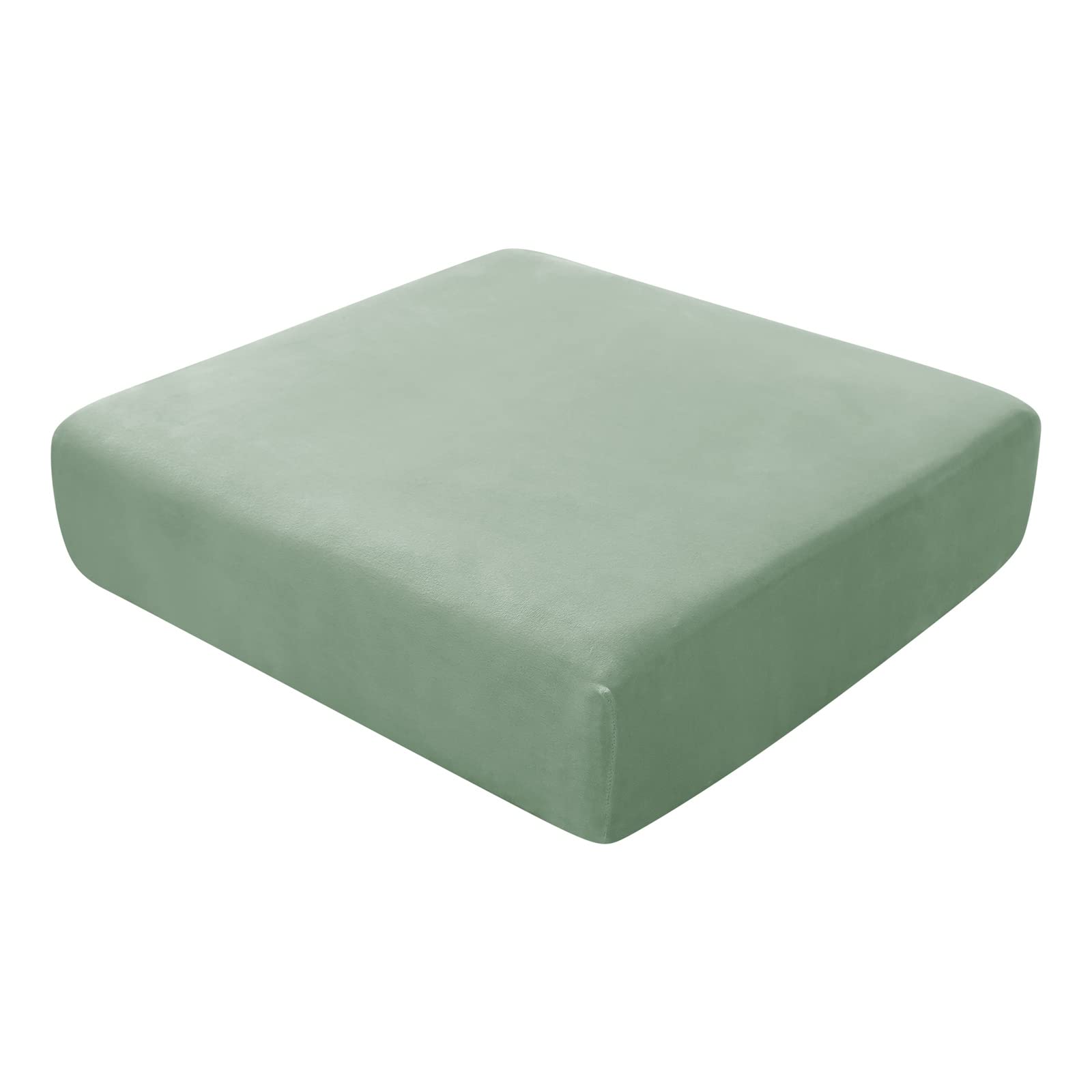 BXFUL Sofa Seat Cushion Covers, Sofa Cushion Slipcovers Stretch Velvet, Couch Cushion Covers Replacement for Individual Cushion with Elastic Fabric (Large 1-Seater,Green)