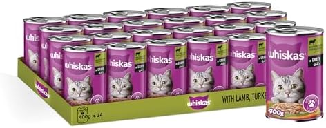 Whiskas Lamb, Turkey, and Vegetables in Gravy Can Cat Food, Pack