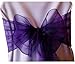 mds Pack of 100 Organza Chair Sashes Bow Sash for Wedding and Events Supplies Party Decoration Chair Cover sash -Cadbury Purple
