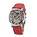 Womens Quartz Watch COOKI Clearance Cat Analog Female Watches Lady Watches on Sale Leather Watch-H78 (Red)